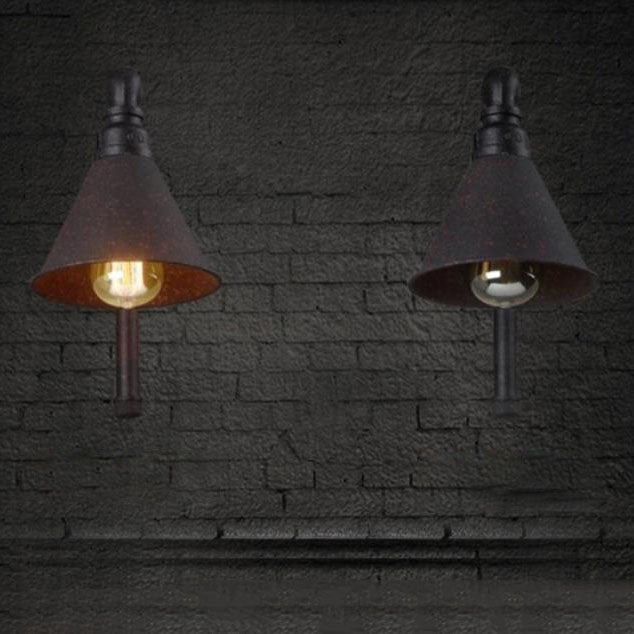 Industrial Vintage Plumbing Cone Iron Sconce