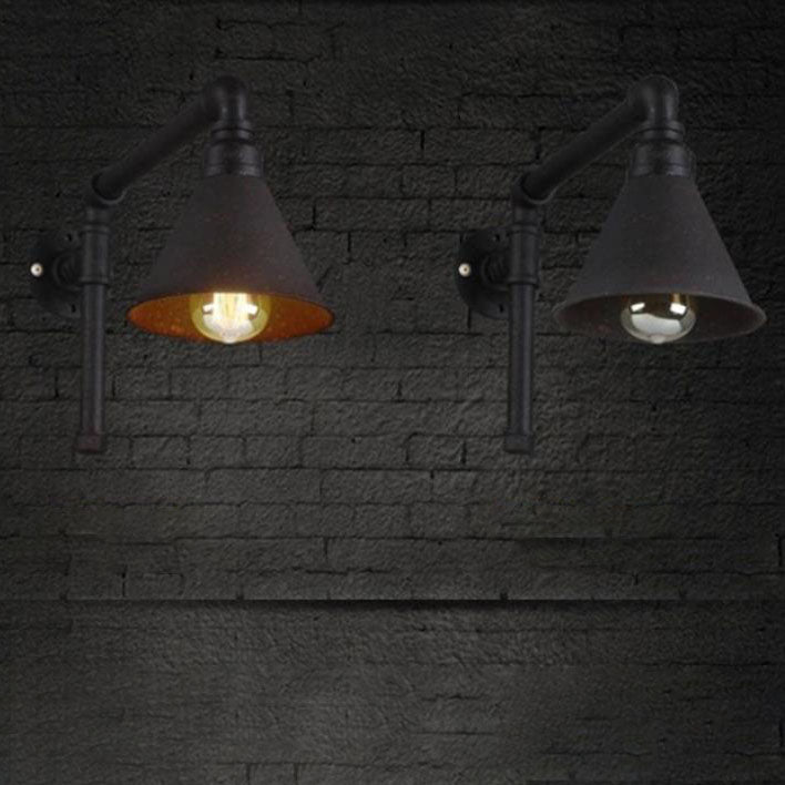 Industrial Vintage Plumbing Cone Iron Sconce