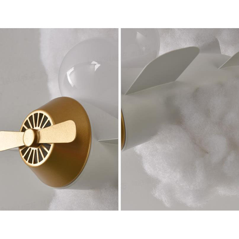 Modern Spray Airplane Cotton Kids Flush Ceiling Light