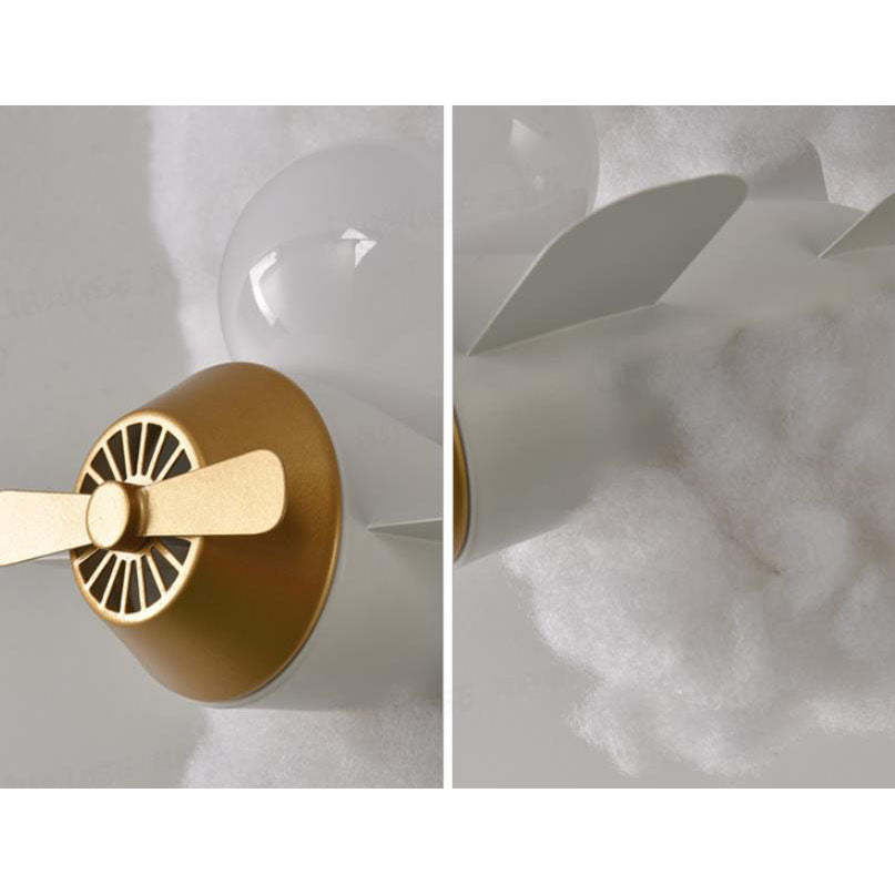 Modern Spray Airplane Cotton Kids Flush Ceiling Light