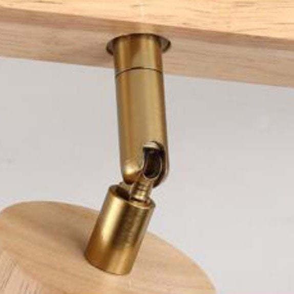 Japanese Wooden Track LED Semi-Flush Ceiling Light