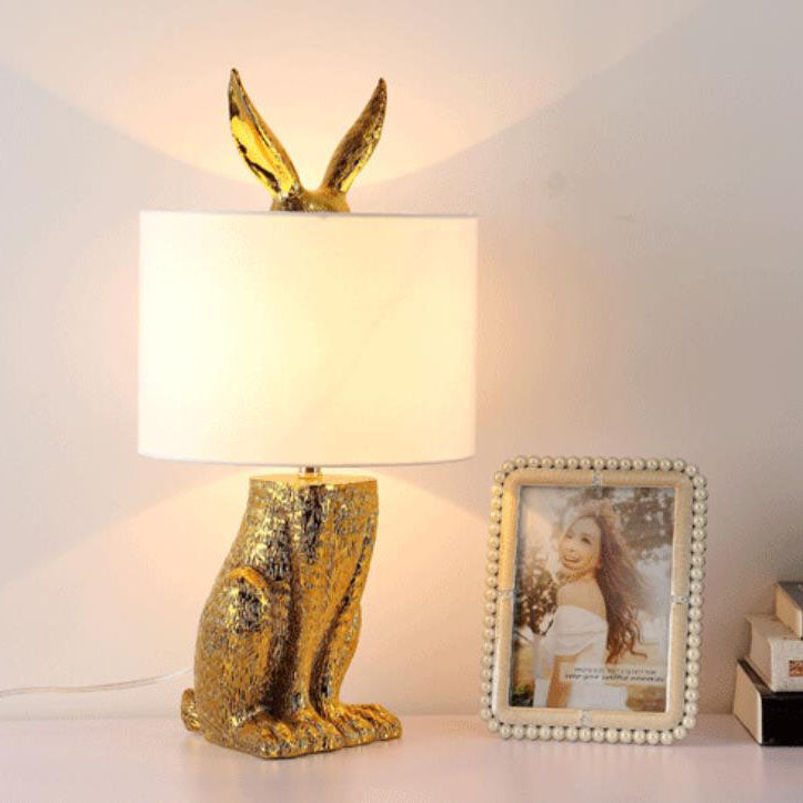 Modern Cylindrical Gold Rabbit Table Lamp — 110V-120V For US/CA