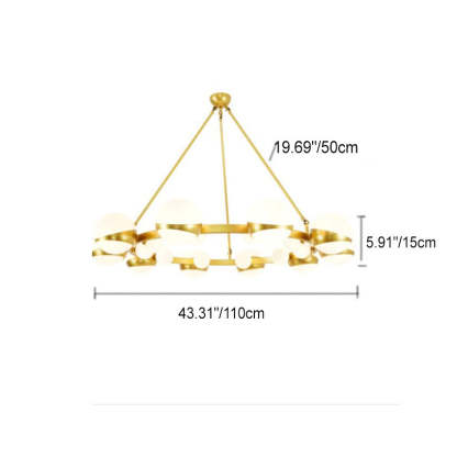 Modern Gold Wrought Iron Glass Ball Chandelier