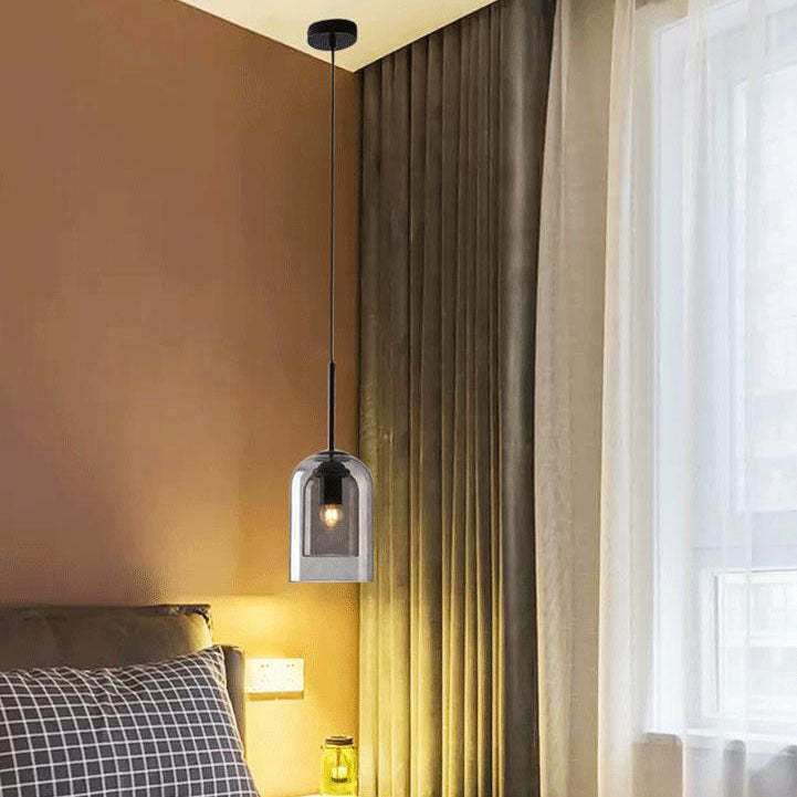 Minimalist Glass Cylinder Cup Pendant Light