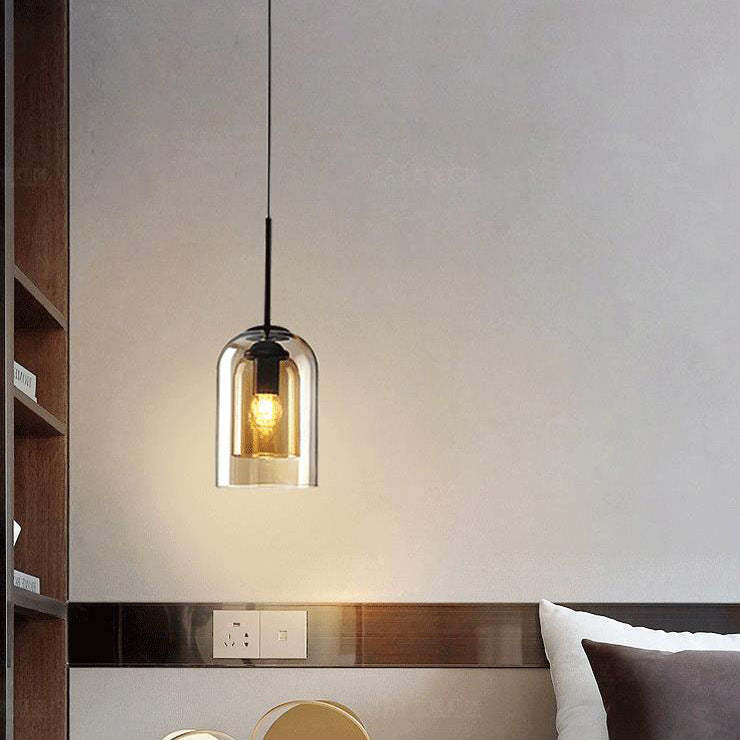 Minimalist Glass Cylinder Cup Pendant Light