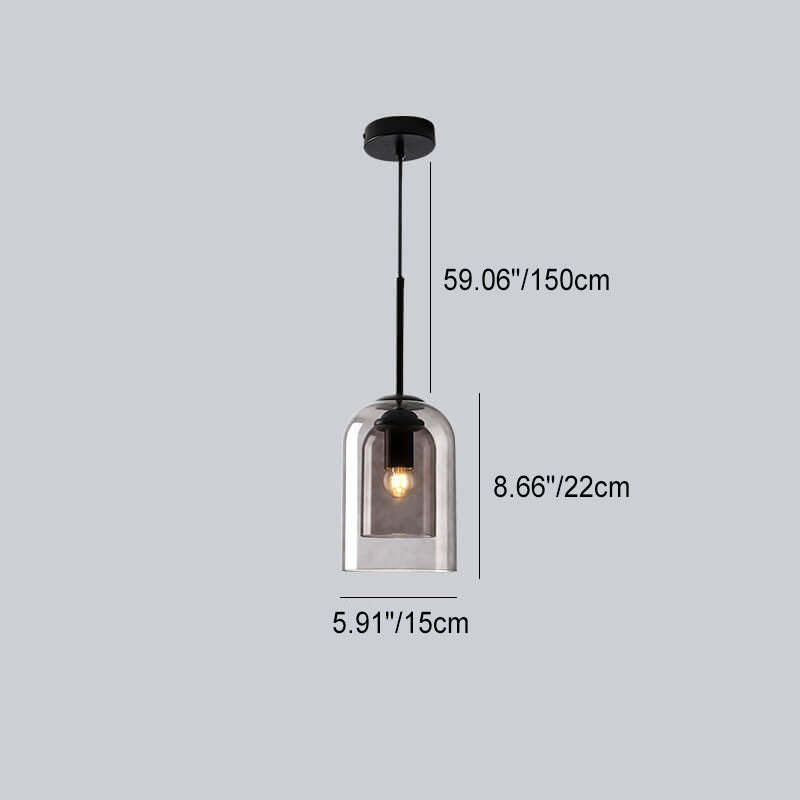 Minimalist Glass Cylinder Cup Pendant Light