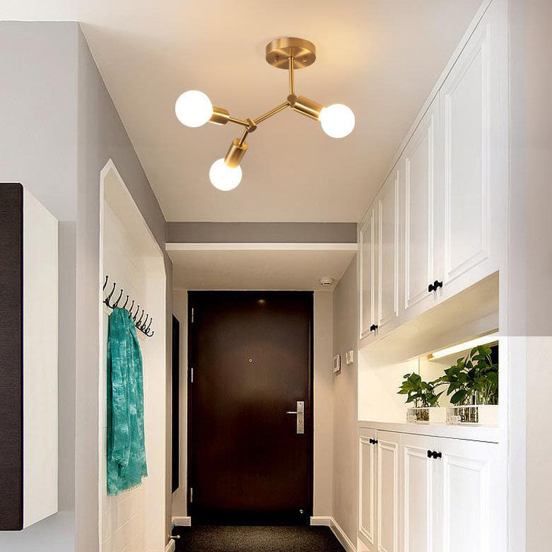 Industrial Exposed Bulb Branch Ceiling Light