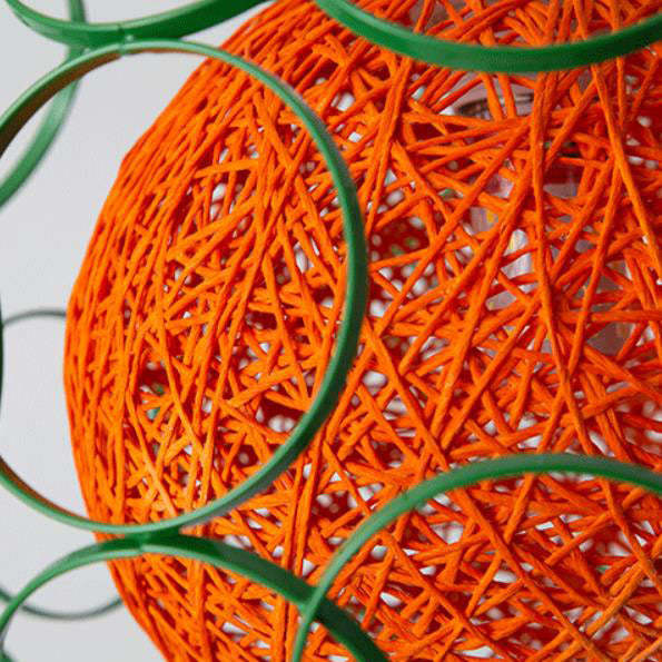 Nordic Woven Hemp Ball Iron Drum Pendant