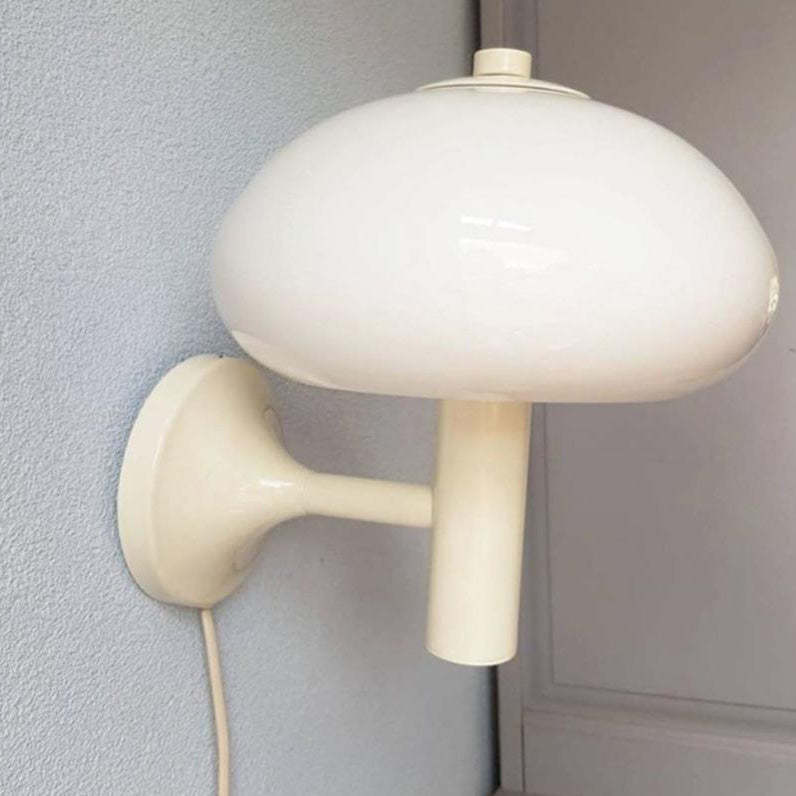 Nordic Vintage Milk Glass Dome Mushroom Sconce
