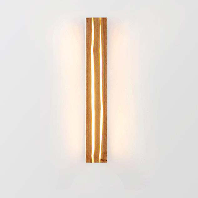 Japanese Wabi-Sabi Modern Linear Wood LED Sconce