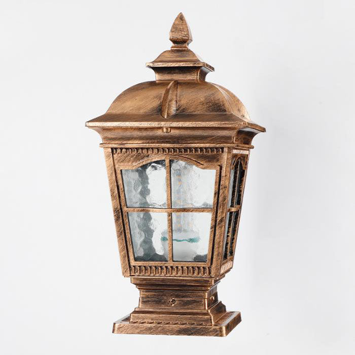 Industrial Aluminum Pagoda Rippled Glass Landscape Light