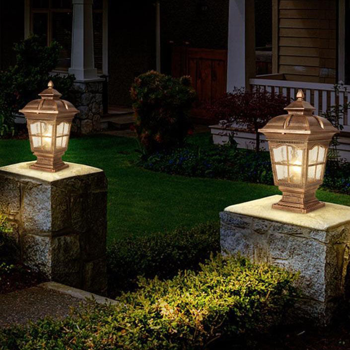 Industrial Aluminum Pagoda Rippled Glass Landscape Light