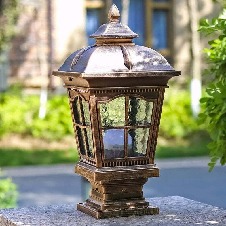 Industrial Aluminum Pagoda Rippled Glass Landscape Light