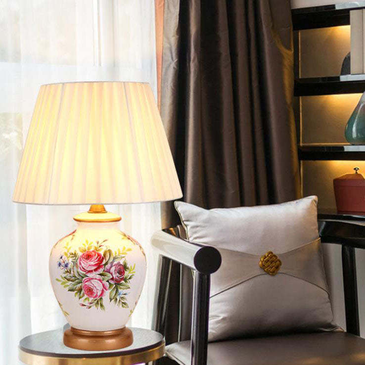 Modern Warm Ceramic Cylindrical Table Lamp