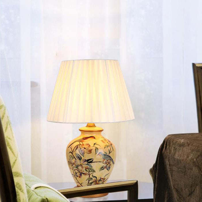 Modern Warm Ceramic Cylindrical Table Lamp