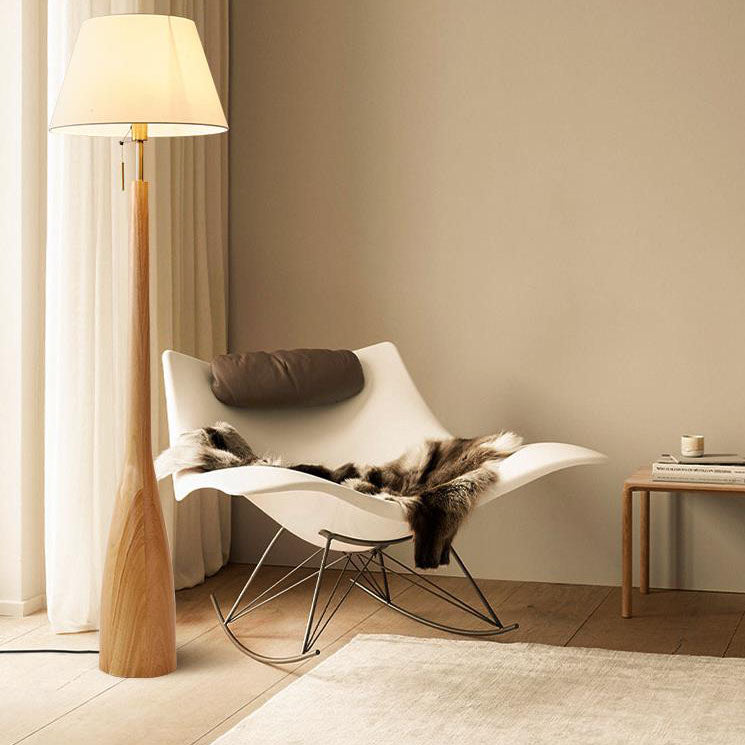 Scandinavian Solid Wood Fabric Floor Lamp
