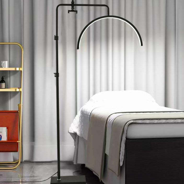 Minimalist Half-Moon Iron Retractable LED Floor Lamp