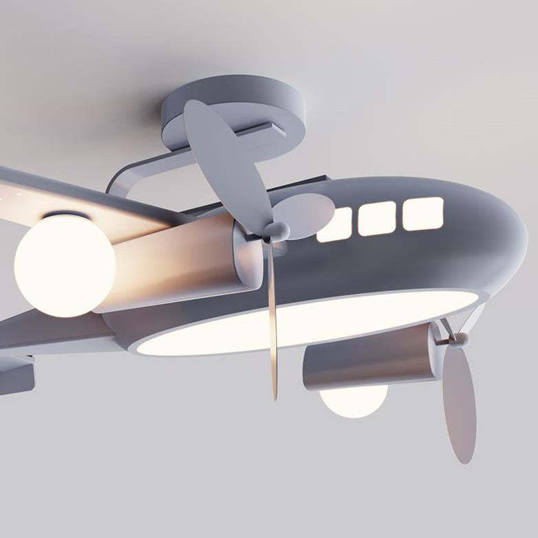 Nordic Kids Wrought Iron Airplane LED Pendant