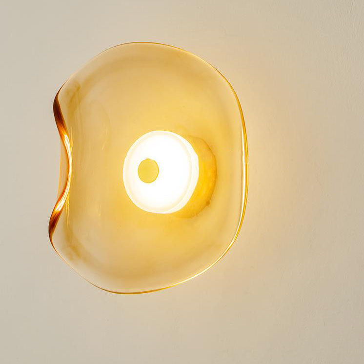 Gray glass round decor wall sconces - nordic — 220V-240V (UK/AU)