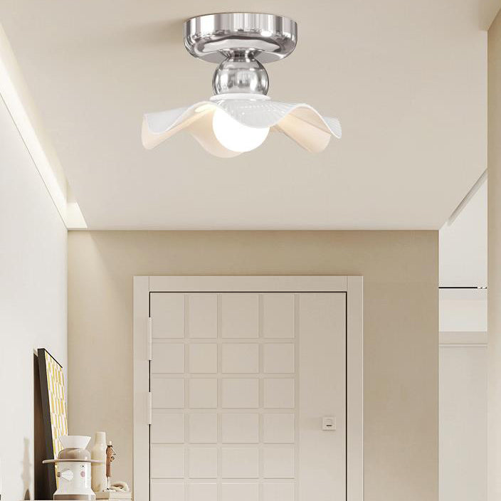 Modern Cream Iron Lace Round 1-Light Ceiling Light — C / Red / 110V-120V For US/CA