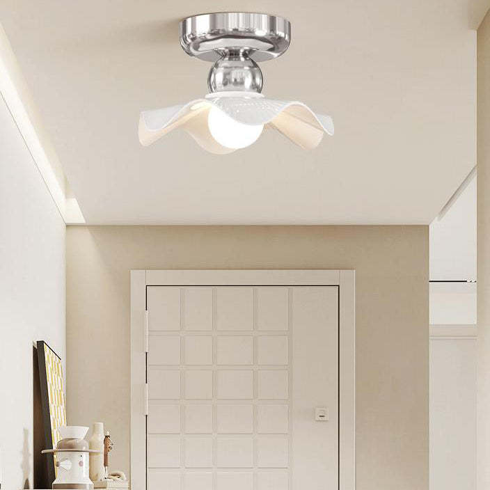 Modern Cream Iron Lace Round 1-Light Ceiling Light — C / Red / 110V-120V For US/CA