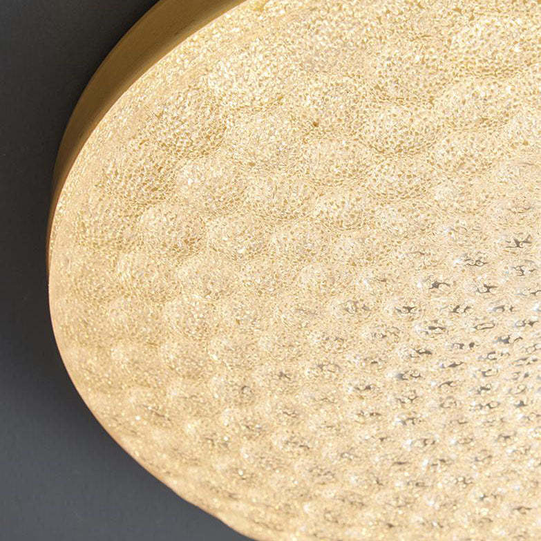 Scandinavian Round Copper Acrylic LED Flush Mount Light