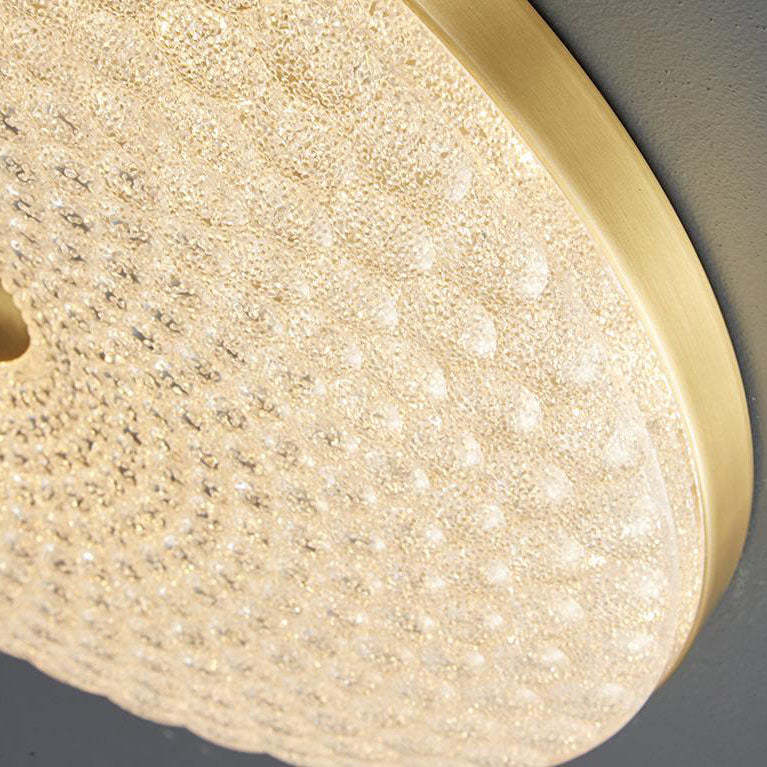 Scandinavian Round Copper Acrylic LED Flush Mount Light