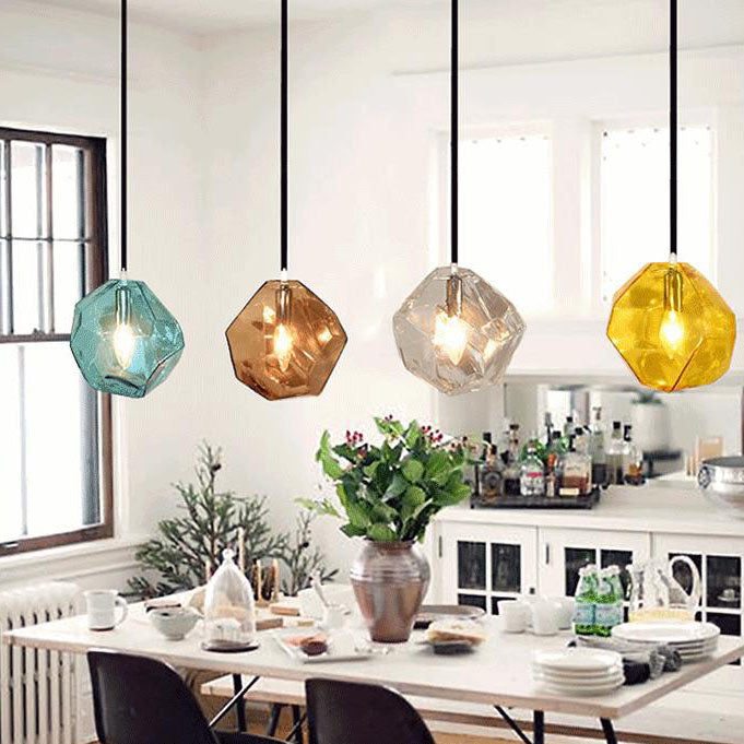 Lighom minimalist irregular gray pendant lighting — Dia 7.08" x 6.89" H / Yellow