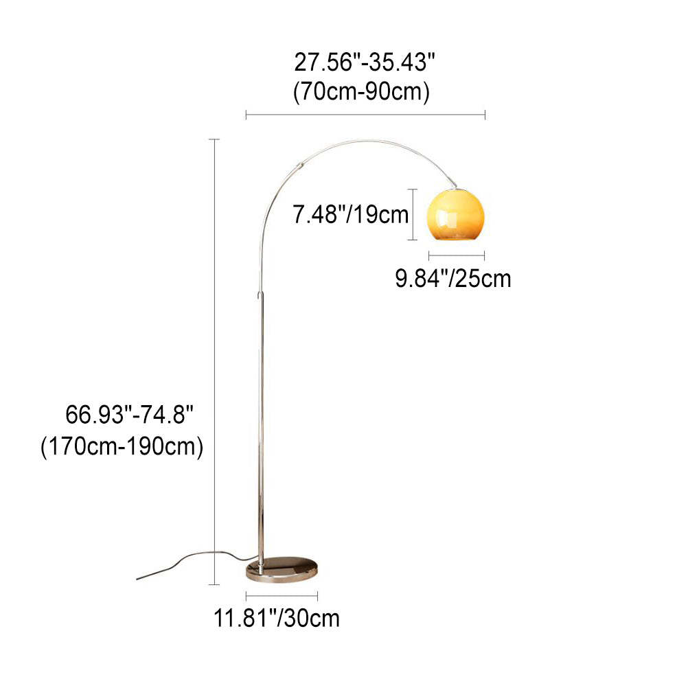 Scandinavian Glass Round Fishing Rod Iron Floor Lamp