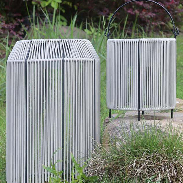 Chinese Solar Cylindrical Rattan LED Floor Lamp