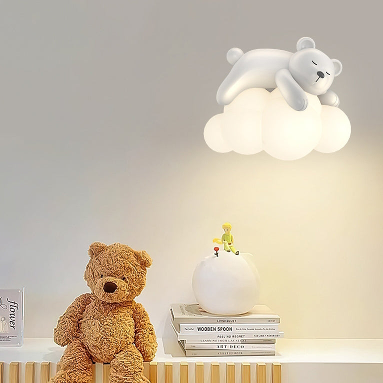 Nordic Kids Resin Bear Rabbit LED Sconce