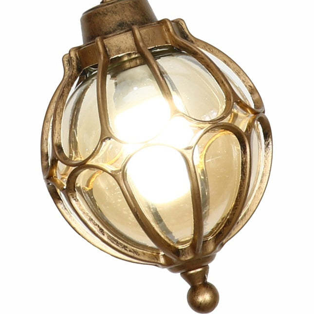 European Aluminum Iron Glass Ball Pendant Light — Black / 110V-120V For US/CA