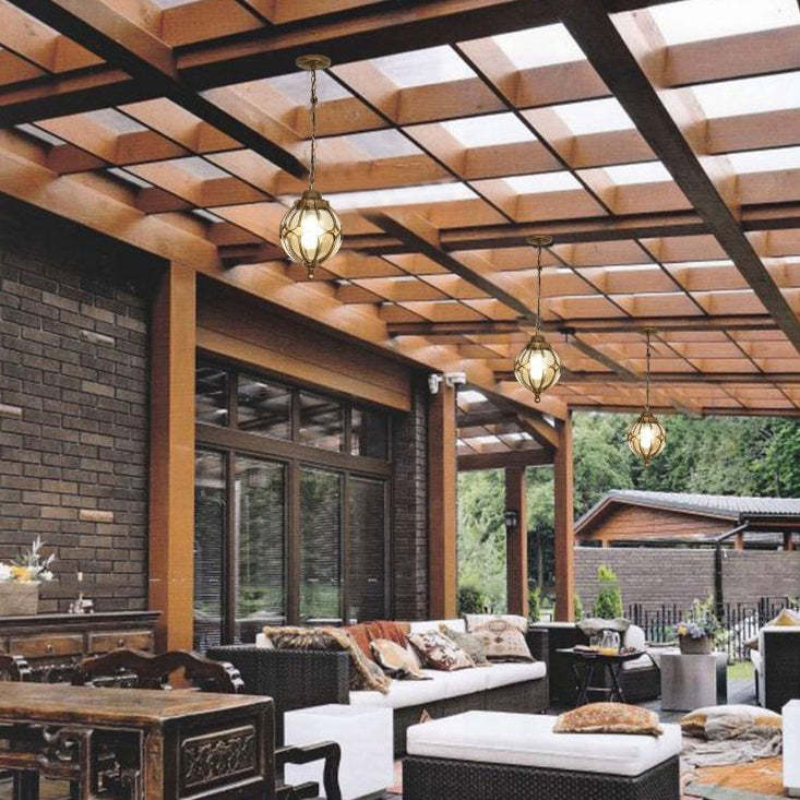 European Aluminum Iron Glass Ball Pendant Light