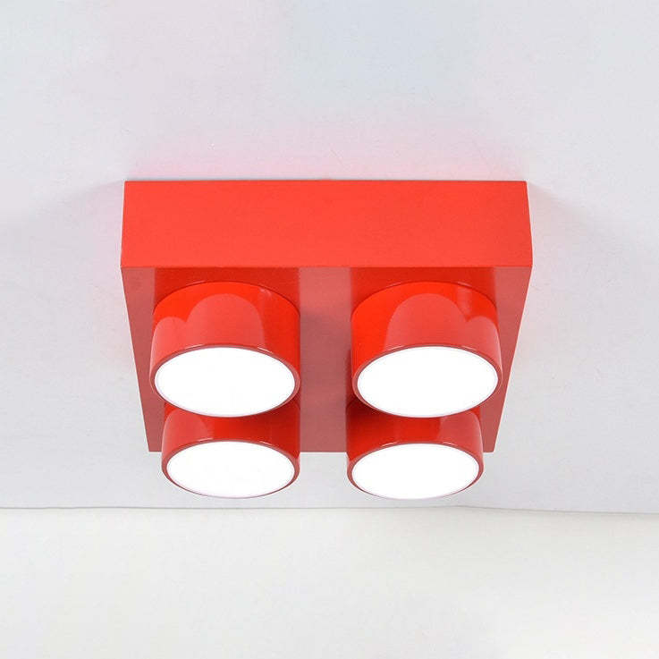 Contemporary Building Block Iron Flush Mount Light