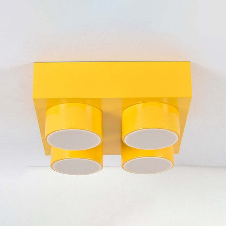 Contemporary Building Block Iron Flush Mount Light