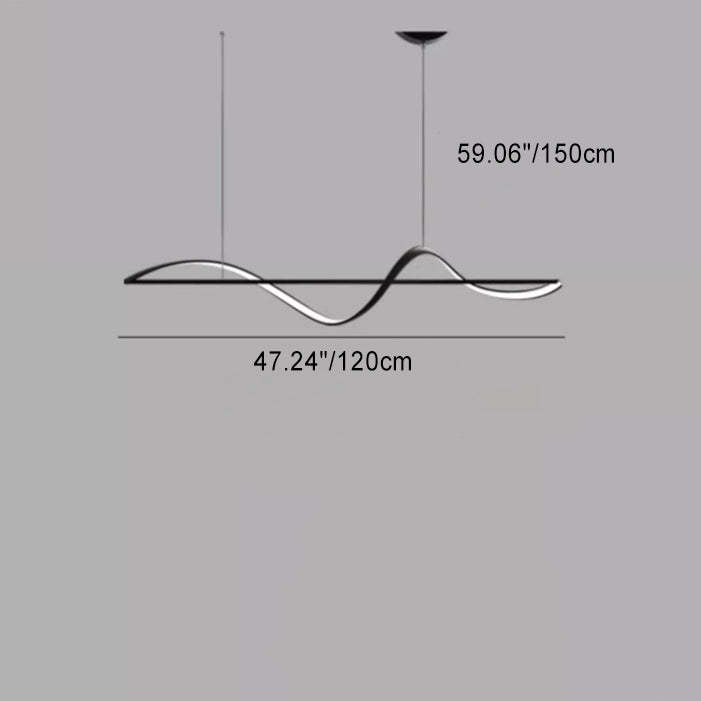 Minimalist Linear Aluminum Silicone LED Island Chandelier