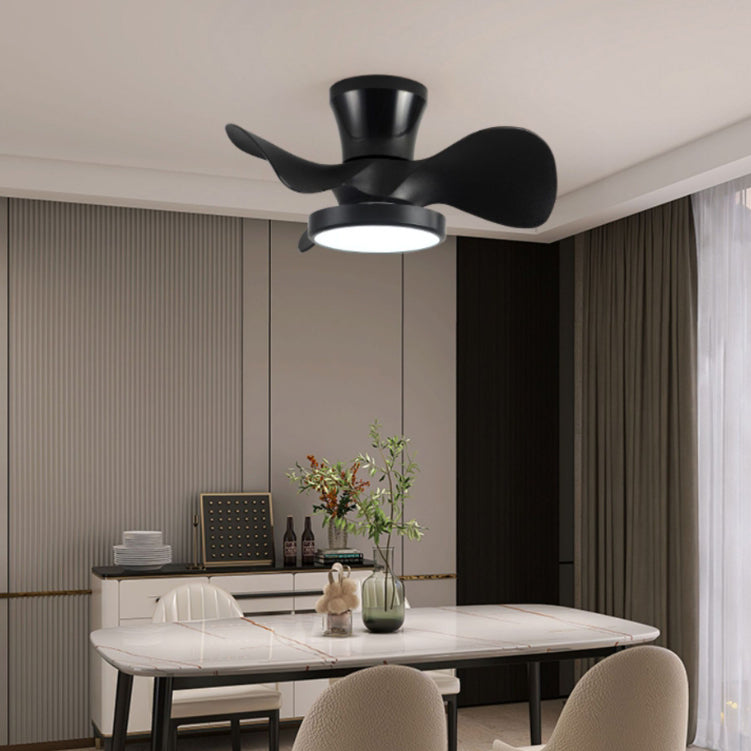 Industrial Wood Grain Mount Ceiling Fan Light — White / Infinitely Dimmable / 110V-120V For US/CA