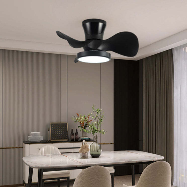 Industrial Wood Grain Mount Ceiling Fan Light — White / Infinitely Dimmable / 110V-120V For US/CA