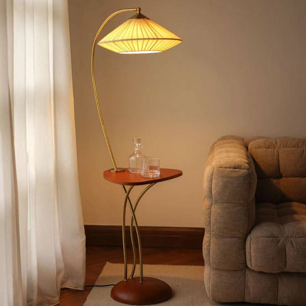 Vintage Cone Fabric Iron Floor Lamp