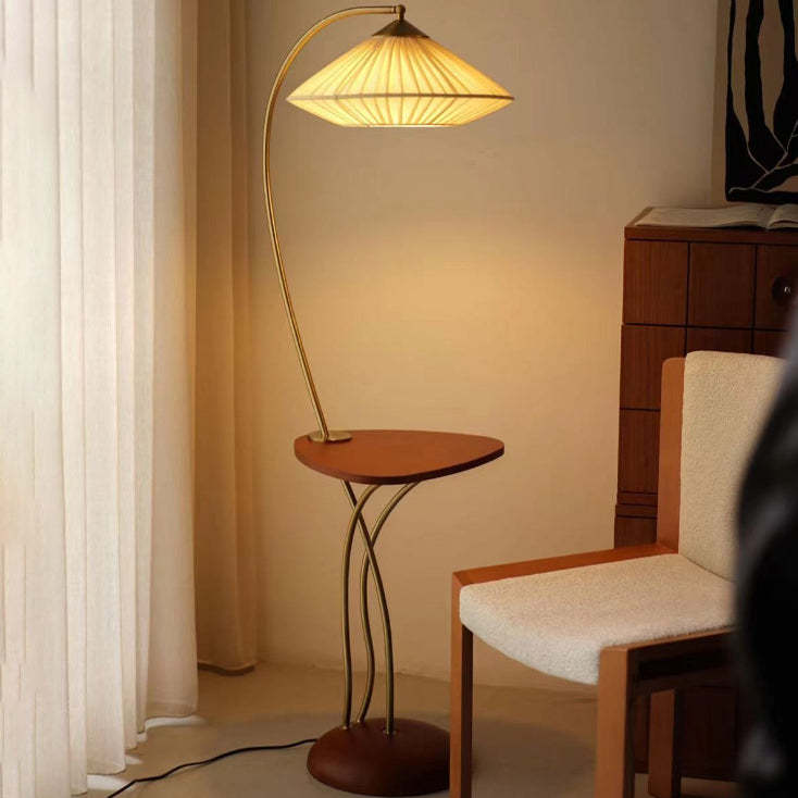 Vintage Cone Fabric Iron Floor Lamp