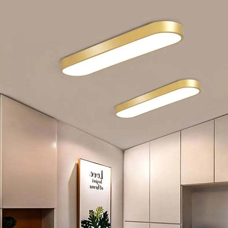 Minimalist Elliptical Strip Iron Flush Mount Light