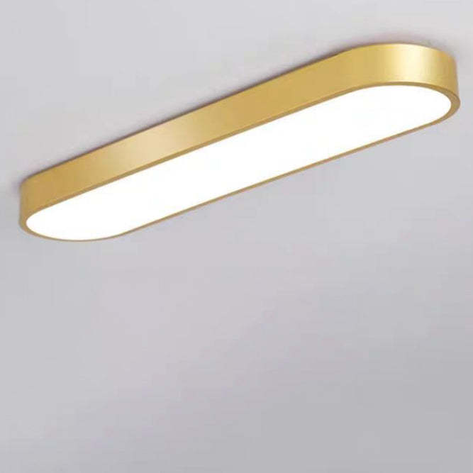 Minimalist Elliptical Strip Iron Flush Mount Light
