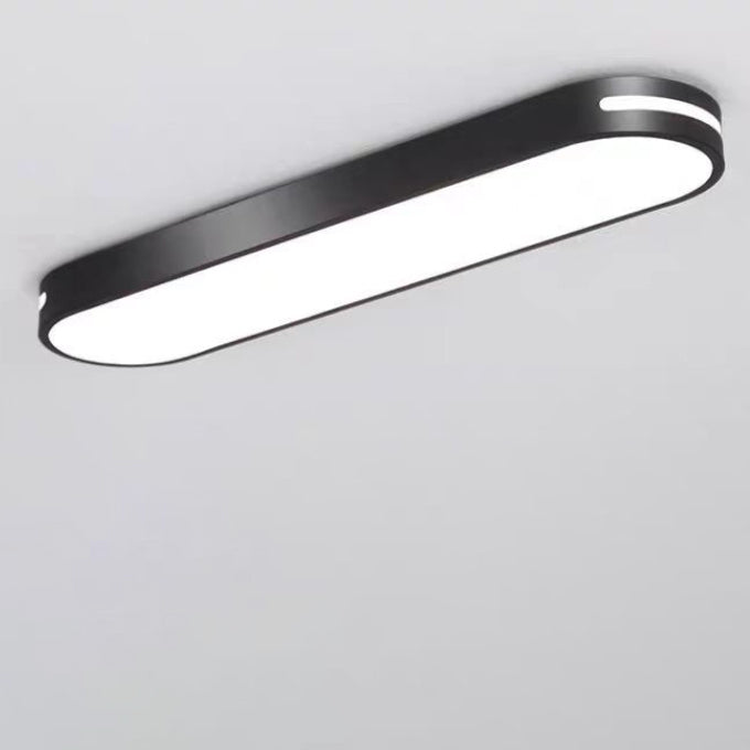 Minimalist Elliptical Strip Iron Flush Mount Light