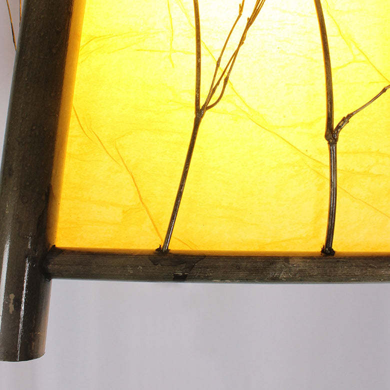 Traditional Rustic Bamboo Steel LED Outdoor Landscape Light