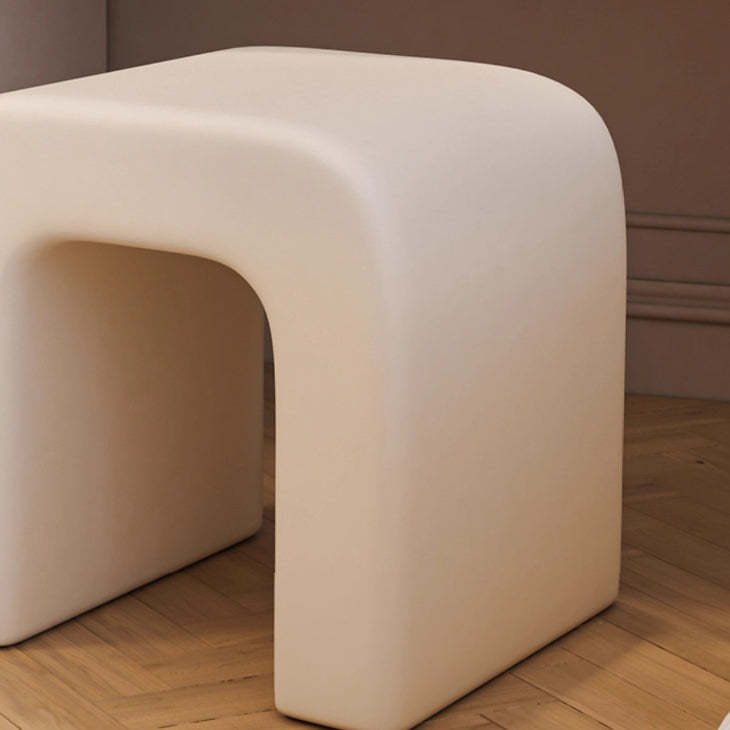 Minimalist Arched PU Leather Wood Vanity Stool