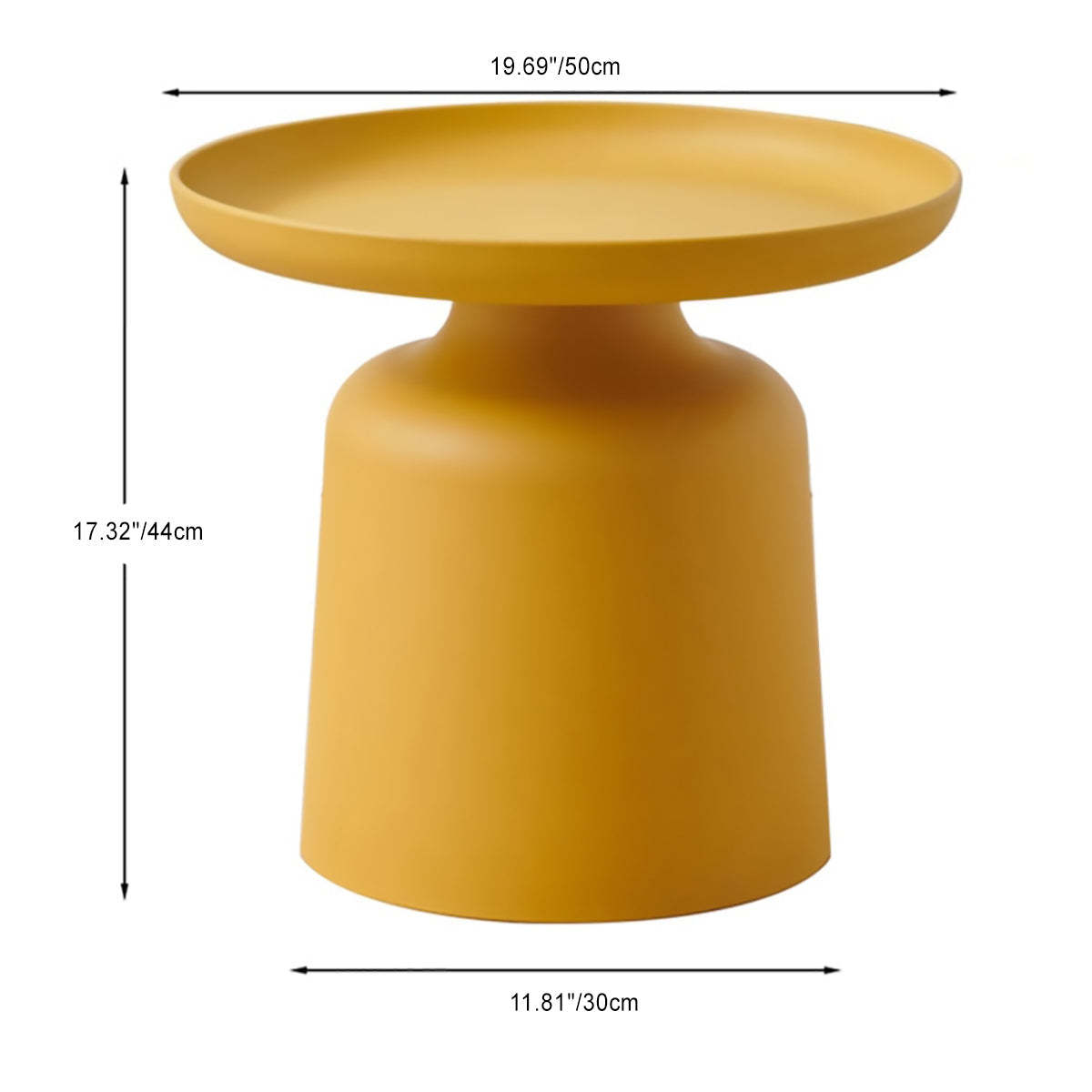 Scandinavian Round Plastic Coffee Table — Small - Green