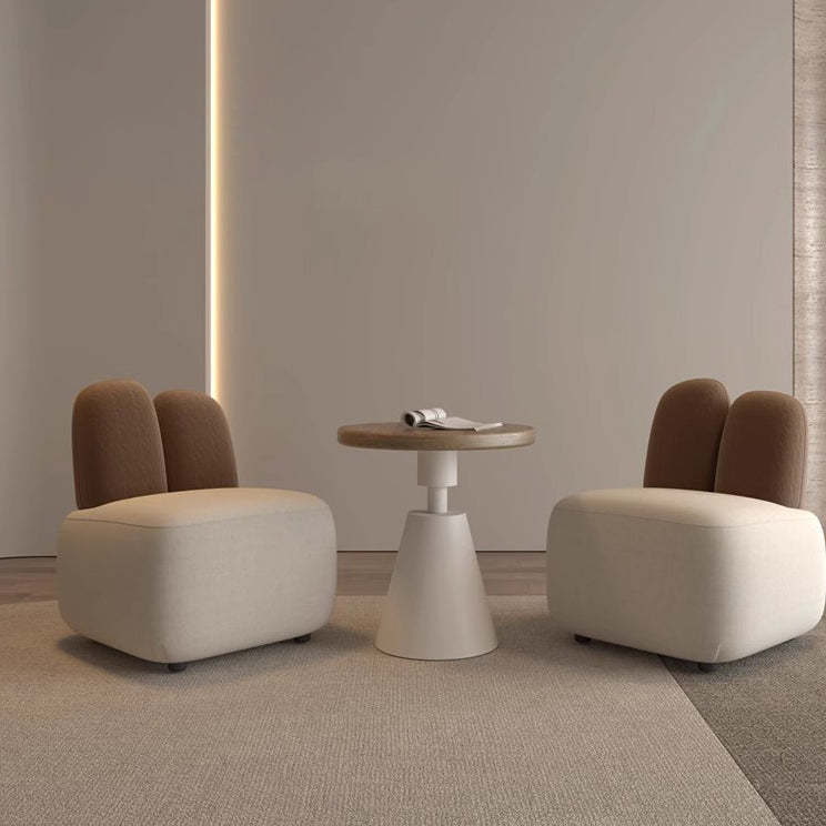 Minimalist Cone Base Wood Metal Coffee Table