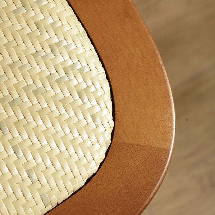 Vintage Wood Rattan Cross-Back Dining Chair