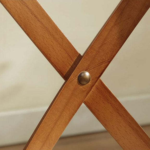 Vintage Wood Rattan Cross-Back Dining Chair