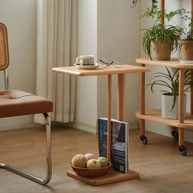Minimalist Wood Movable Side Table